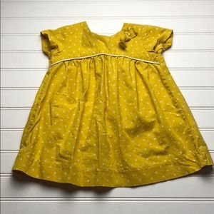 Baby gap mustard yellow polka dot dress